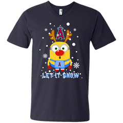 Minion Los Angeles Angels  Ugly Christmas Sweaters Let It Snow Men's V-Neck T-Shirt - The White Eagles