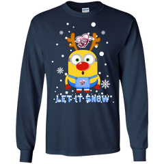 Minion Eastern Kentucky Colonels Ugly Christmas Sweaters Let It Snow LS Cotton T-Shirt - The White Eagles