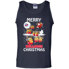Fresno State Bulldogs Ugly Christmas Sweaters Minions Santa Claus Merry Christmas Tank Top - The White Eagles