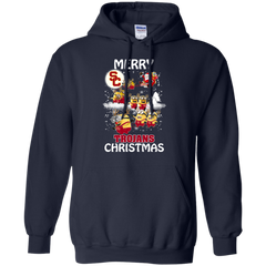 Usc Trojans Ugly Christmas Sweaters Minions Santa Claus Merry Christmas Hoodie - The White Eagles
