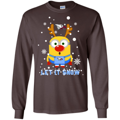 Minion North Carolina Central Eagles Ugly Christmas Sweaters Let It Snow LS Cotton T-Shirt - The White Eagles