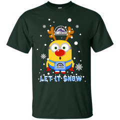 Minion Colorado Rockies  Ugly Christmas Sweaters Let It Snow Cotton T-Shirt - The White Eagles