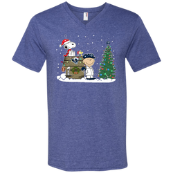 Los Angeles Rams Snoopy The Peanuts Ugly Christmas Sweater  Super Bowl Men's V-Neck T-Shirt - The White Eagles