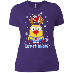 Minion New Jersey Devils Ugly Christmas Sweaters Let It Snow Ladies' Shirt - The White Eagles