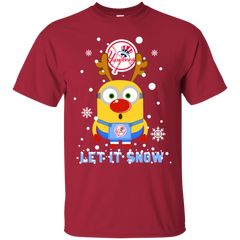 Minion New York Yankees  Ugly Christmas Sweaters Let It Snow Cotton T-Shirt - The White Eagles