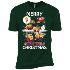 Arizona State Sun Devils Ugly Christmas Sweaters Minions Santa Claus Merry Christmas Men's Sleeve Shirt - The White Eagles