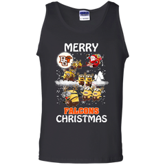 Bowling Green Falcons Ugly Christmas Sweaters Minions Santa Claus Merry Christmas Tank Top - The White Eagles