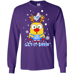Minion Los Angeles Dodgers  Ugly Christmas Sweaters Let It Snow LS Cotton T-Shirt - The White Eagles