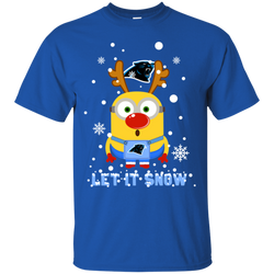 Minion Carolina Panthers Ugly Christmas Sweaters Let It Snow Cotton T-Shirt - The White Eagles