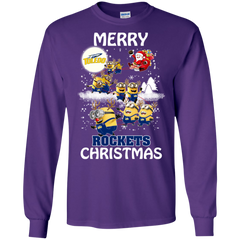 Toledo Rockets Ugly Christmas Sweaters Minions Santa Claus Merry Christmas LS Cotton T-Shirt - The White Eagles