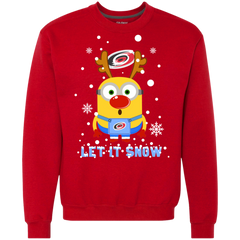 Minion Carolina Hurricanes  Ugly Christmas Sweaters Let It Snow Sweatshirt - The White Eagles