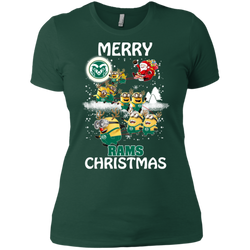 Colorado State Rams Ugly Christmas Sweaters Minions Santa Claus Merry Christmas Ladies' Shirt - The White Eagles