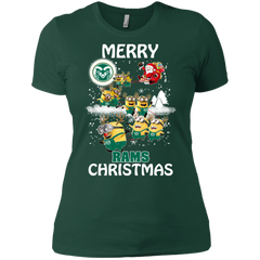 Colorado State Rams Ugly Christmas Sweaters Minions Santa Claus Merry Christmas Ladies' Shirt - The White Eagles