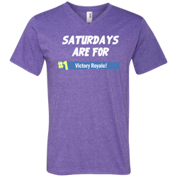 Fortnite Saturdays Are For Victory Royale Men's V-Neck T-Shirt - The White Eagles