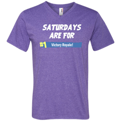 Fortnite Saturdays Are For Victory Royale Men's V-Neck T-Shirt - The White Eagles