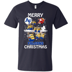 Air Force Falcons T Shirts Minions Santa Claus Merry Christmas Hoodies Sweatshirts Men's V-Neck T-Shirt - The White Eagles