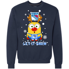 Minion New York Rangers Ugly Christmas Sweaters Let It Snow Sweatshirt - The White Eagles