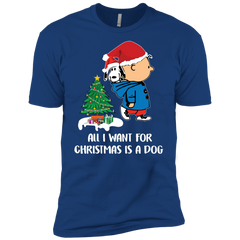 All I Want For Christmas Is A Dog Snoopy Charlie Brown The Peanuts Movie Men's Sleeve Shirt - The White Eagles