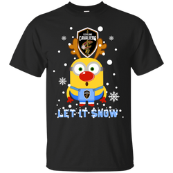 Minion Cleveland Cavaliers Primary Ugly Christmas Sweaters Let It Snow Cotton T-Shirt - The White Eagles