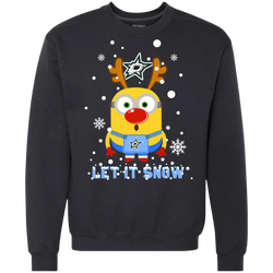 Minion Dallas Stars Ugly Christmas Sweaters Let It Snow Sweatshirt - The White Eagles