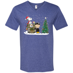 Pittsburgh Steelers Snoopy The Peanuts Ugly Christmas Sweater  Super Bowl Men's V-Neck T-Shirt - The White Eagles