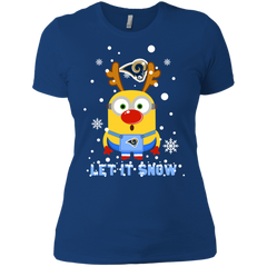 Minion Los Angeles Rams Ugly Christmas Sweaters Let It Snow Ladies' Shirt - The White Eagles