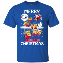 South Alabama Jaguars Ugly Christmas Sweaters Minions Santa Claus Merry Christmas Cotton T-Shirt - The White Eagles