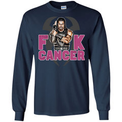 Roman Reigns Fuck Cancer Breast Cancer Awareness LS Cotton T-Shirt - The White Eagles