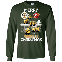 Idaho Vandals Ugly Christmas Sweaters Minions Santa Claus Merry Christmas LS Cotton T-Shirt - The White Eagles