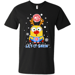 Minion Atlanta Hawks Ugly Christmas Sweaters Let It Snow Men's V-Neck T-Shirt - The White Eagles