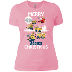 Utah State Aggies Ugly Christmas Sweaters Minions Santa Claus Merry Christmas Ladies' Shirt - The White Eagles