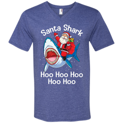 Santa Shark Hoo Hoo Hoo Hoo Hoo Christmas Ugly Christmas Sweater Men's V-Neck T-Shirt - The White Eagles