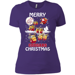 Washington State Cougars Ugly Christmas Sweaters Minions Santa Claus Merry Christmas Ladies' Shirt - The White Eagles