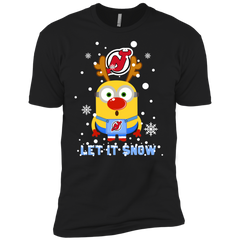 Minion New Jersey Devils Ugly Christmas Sweaters Let It Snow Men's Sleeve Shirt - The White Eagles