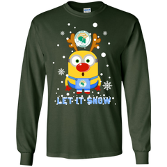 Minion Norfolk State Spartans Ugly Christmas Sweaters Let It Snow LS Cotton T-Shirt - The White Eagles