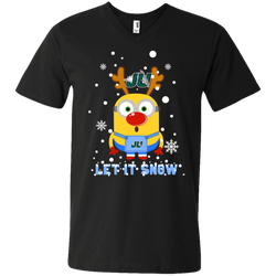 Minion Jacksonville Dolphins Ugly Christmas Sweaters Let It Snow Men's V-Neck T-Shirt - The White Eagles