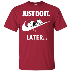 Just Do It The Peanuts Movie Snoopy Nike Logo Cotton T-Shirt - The White Eagles