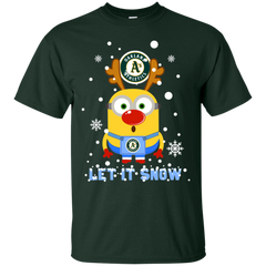Minion Oakland Athl  Ugly Christmas Sweaters Let It Snow Cotton T-Shirt - The White Eagles