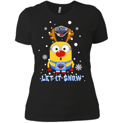 Minion New Orleans Pelicans Ugly Christmas Sweaters Let It Snow Ladies' Shirt - The White Eagles