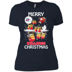Fresno State Bulldogs Ugly Christmas Sweaters Minions Santa Claus Merry Christmas Ladies' Shirt - The White Eagles