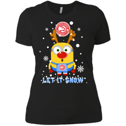 Minion Atlanta Hawks Ugly Christmas Sweaters Let It Snow Ladies' Shirt - The White Eagles