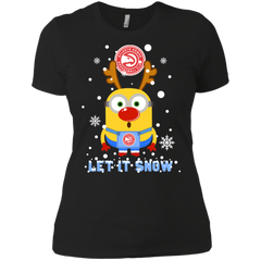 Minion Atlanta Hawks Ugly Christmas Sweaters Let It Snow Ladies' Shirt - The White Eagles