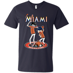 Miami Marlins Baseball Rick And Morty Men's V-Neck T-Shirt - The White Eagles