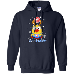 Minion Atlanta Hawks Ugly Christmas Sweaters Let It Snow Hoodie - The White Eagles