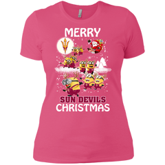 Arizona State Sun Devils Ugly Christmas Sweaters Minions Santa Claus Merry Christmas Ladies' Shirt - The White Eagles