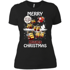 Texas A_amp_m Aggies Ugly Christmas Sweaters Minions Santa Claus Merry Christmas Ladies' Shirt - The White Eagles