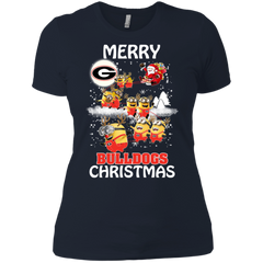 Georgia Bulldogs Ugly Christmas Sweaters Minions Santa Claus Merry Christmas Ladies' Shirt - The White Eagles
