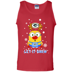 Minion Green Bay Packers Ugly Christmas Sweaters Let It Snow Tank Top - The White Eagles