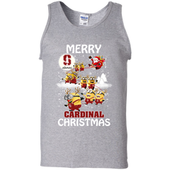 Stanford Cardinal Ugly Christmas Sweaters Minions Santa Claus Merry Christmas Tank Top - The White Eagles