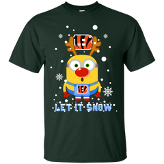 Minion Cincinnati Bengals Ugly Christmas Sweaters Let It Snow Cotton T-Shirt - The White Eagles